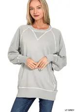 Pigment Dyed French Terry Pullover with Pockets