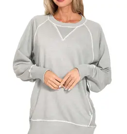 Pigment Dyed French Terry Pullover with Pockets