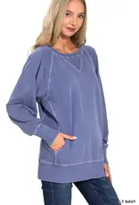 Pigment Dyed French Terry Pullover with Pockets