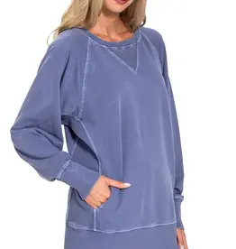 Pigment Dyed French Terry Pullover with Pockets