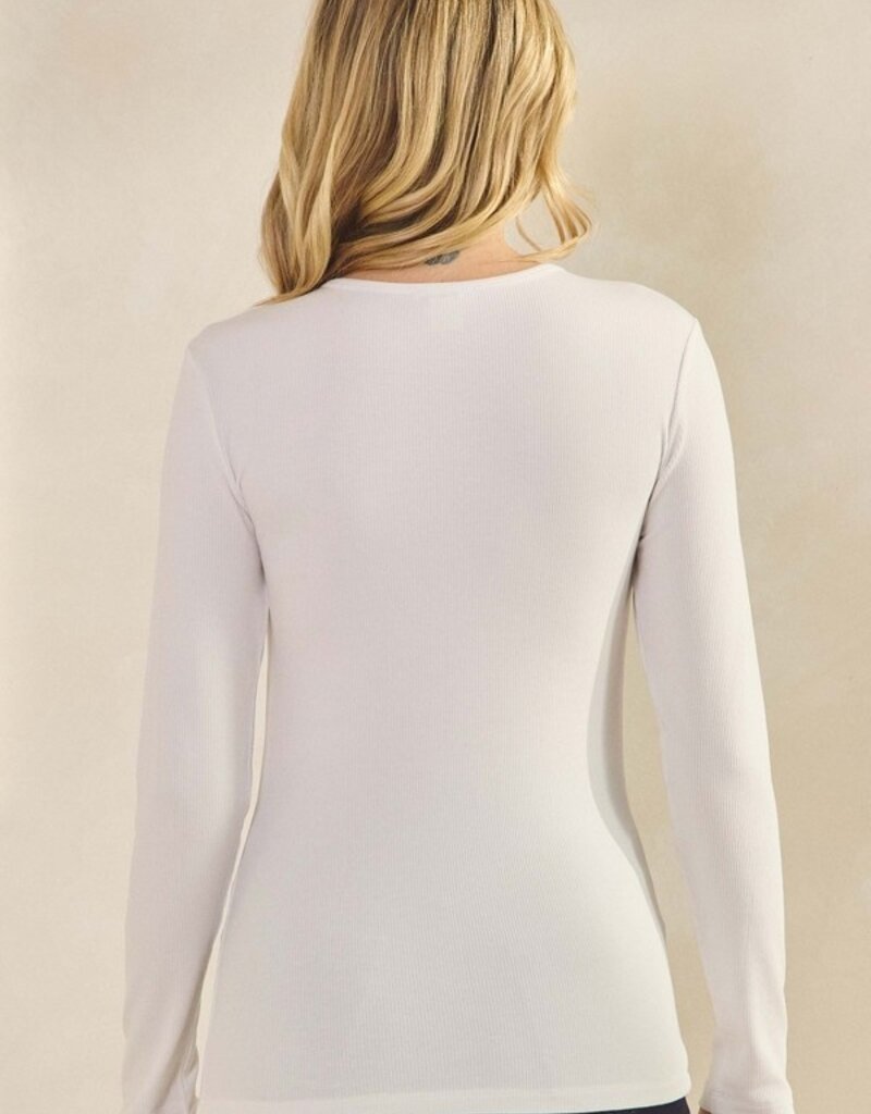 Pure Comfort Viscose Ribbed Long Sleeve Top