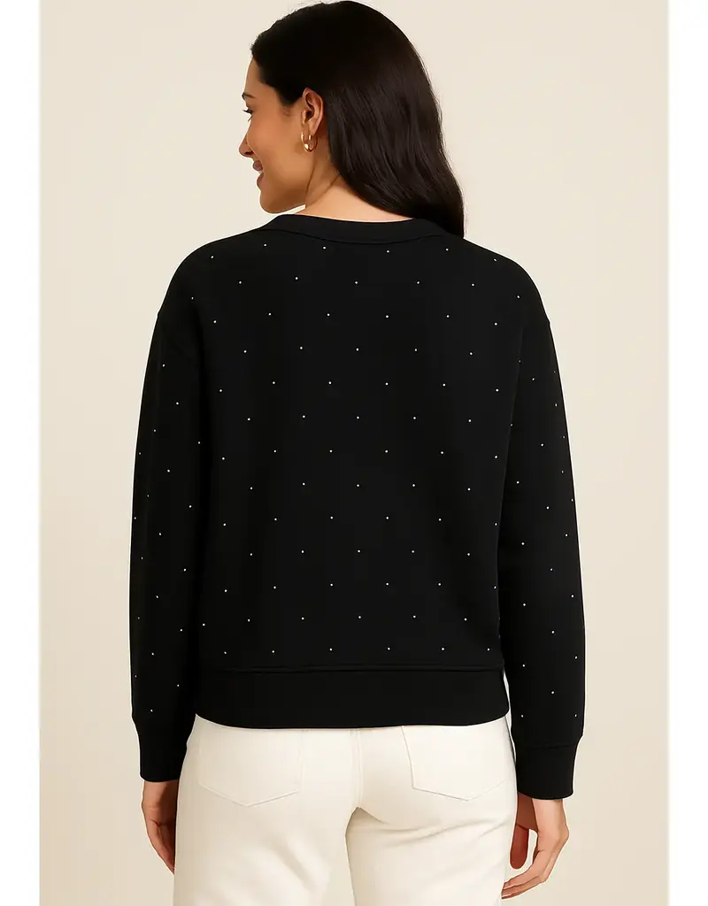 Silky Soft Rhinestone Drop Shoulder Sweater