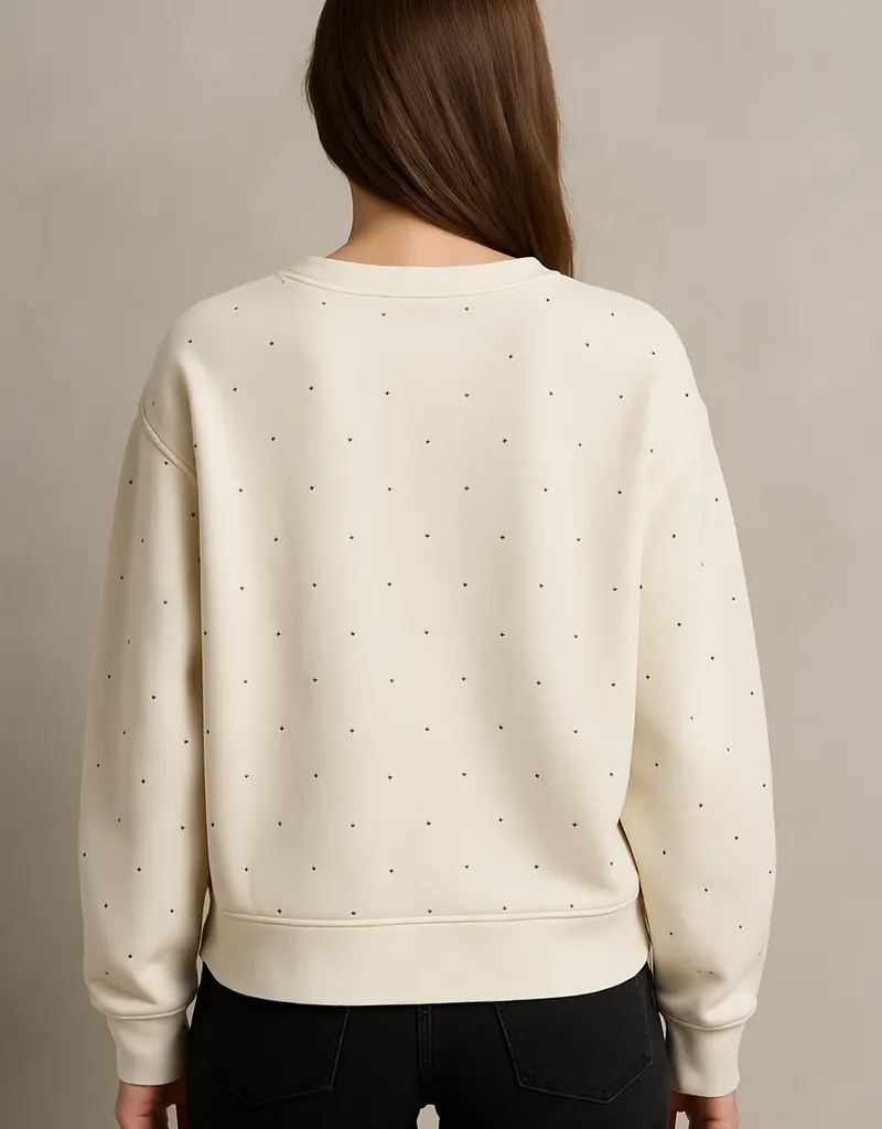 Silky Soft Rhinestone Drop Shoulder Sweater