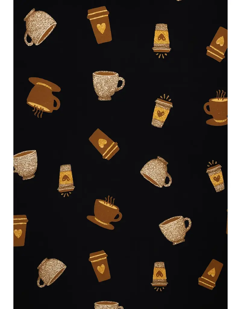 Coffee Print Yummy Jersey Pj Set