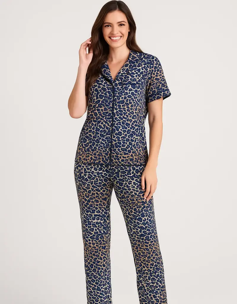 Leopard Print Yummy Jersey Pj Set