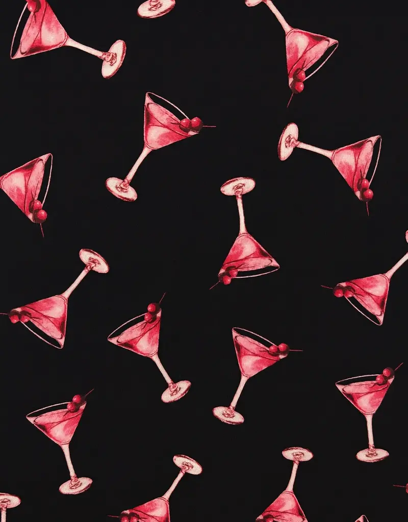 Martini Glasses Print Yummy Jersey Pj Set