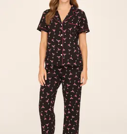 Martini Glasses Print Yummy Jersey Pj Set