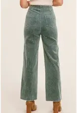 HR Mineral Washed Wide Leg Corduroy Pant
