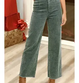 HR Mineral Washed Wide Leg Corduroy Pant