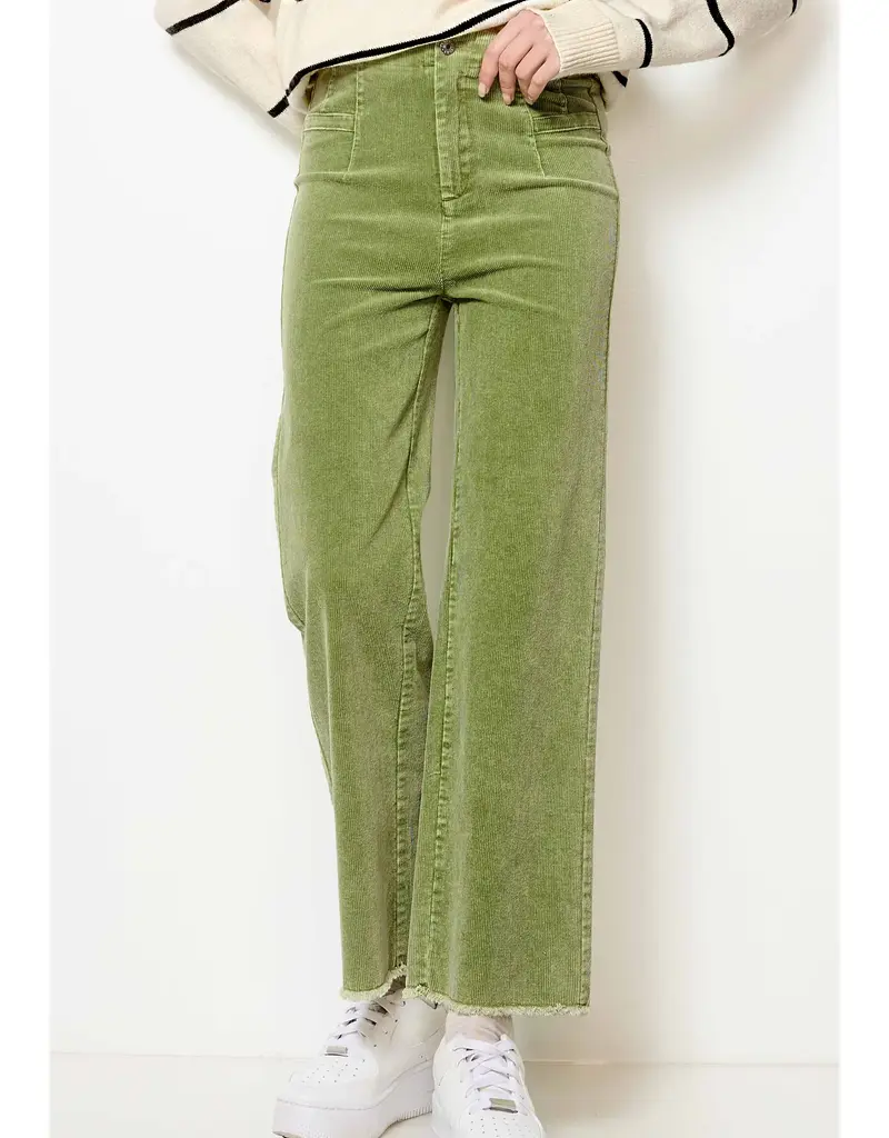 HR Mineral Washed Wide Leg Corduroy Pant