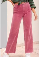 HR Mineral Washed Wide Leg Corduroy Pant