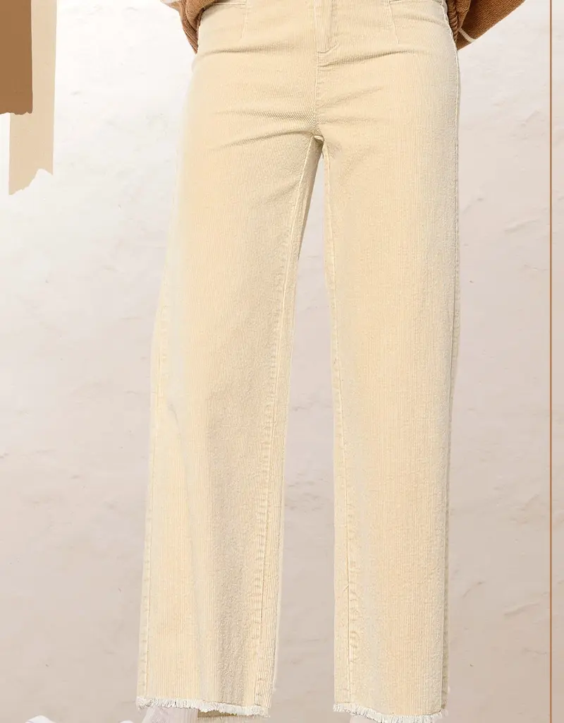 HR Mineral Washed Wide Leg Corduroy Pant