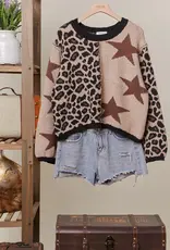 Star & Leopard Knit  Sweater