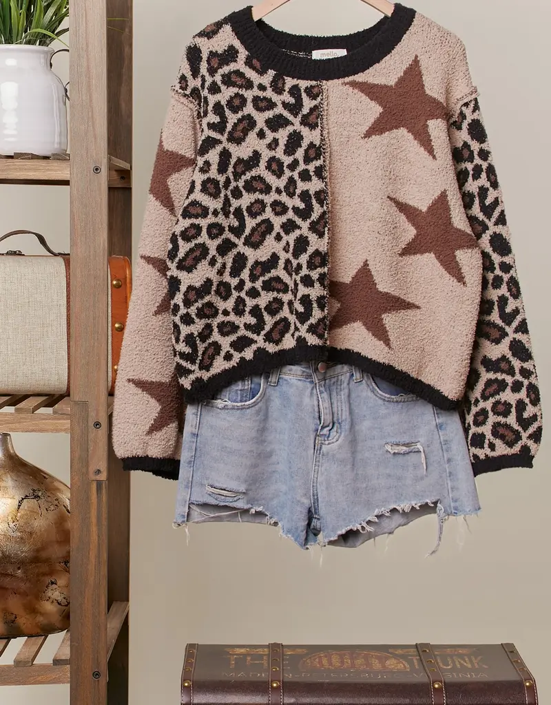 Star & Leopard Knit  Sweater