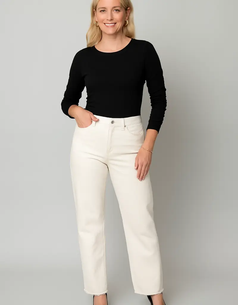 Wide Leg Fray Hem Jean