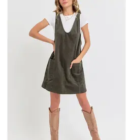 Casual Overall Corduroy Dress