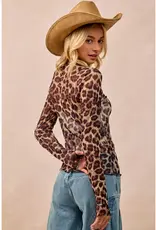 Leopard Print Mesh Top