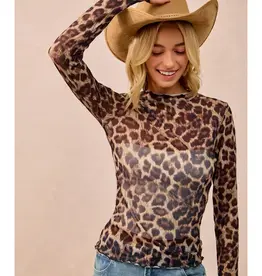 Leopard Print Mesh Top