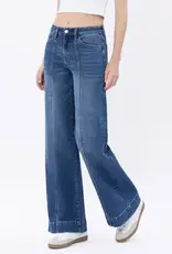 High Rise Trouser Hem Wide Leg Jean