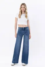 High Rise Trouser Hem Wide Leg Jean