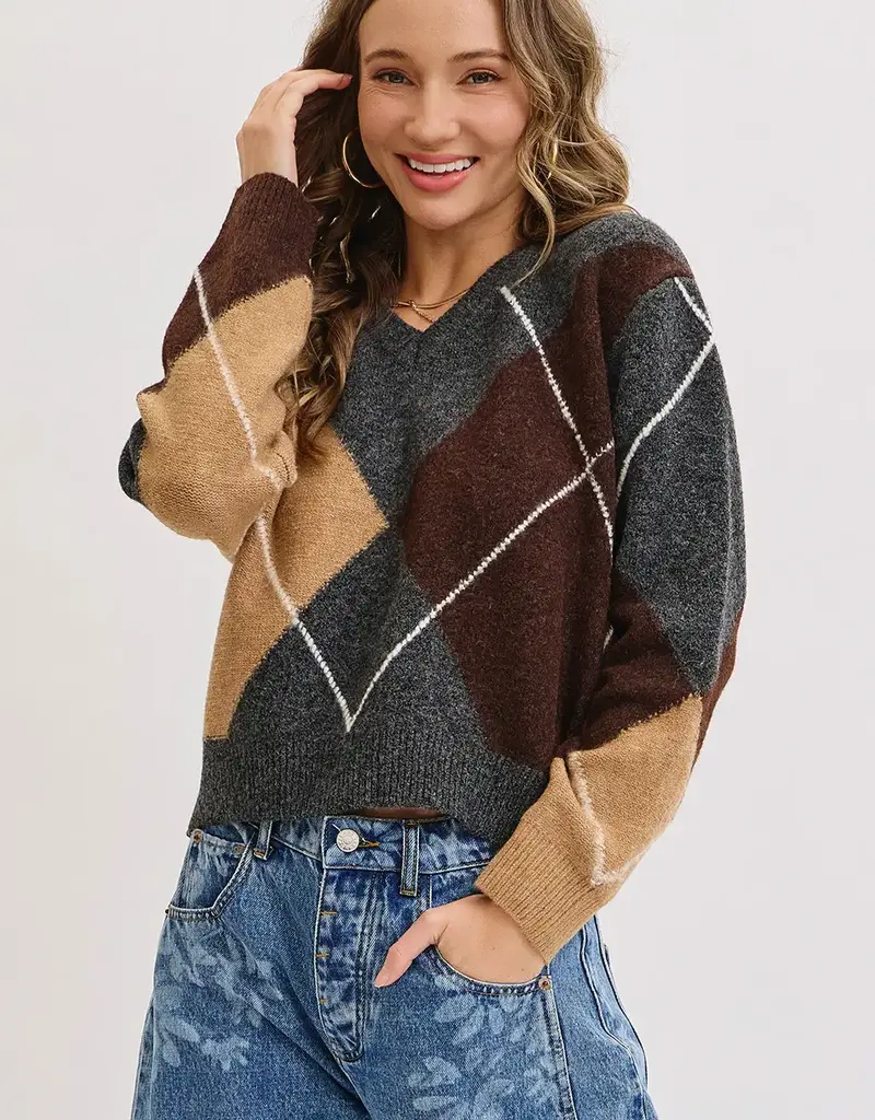 Argyle Knit Sweater
