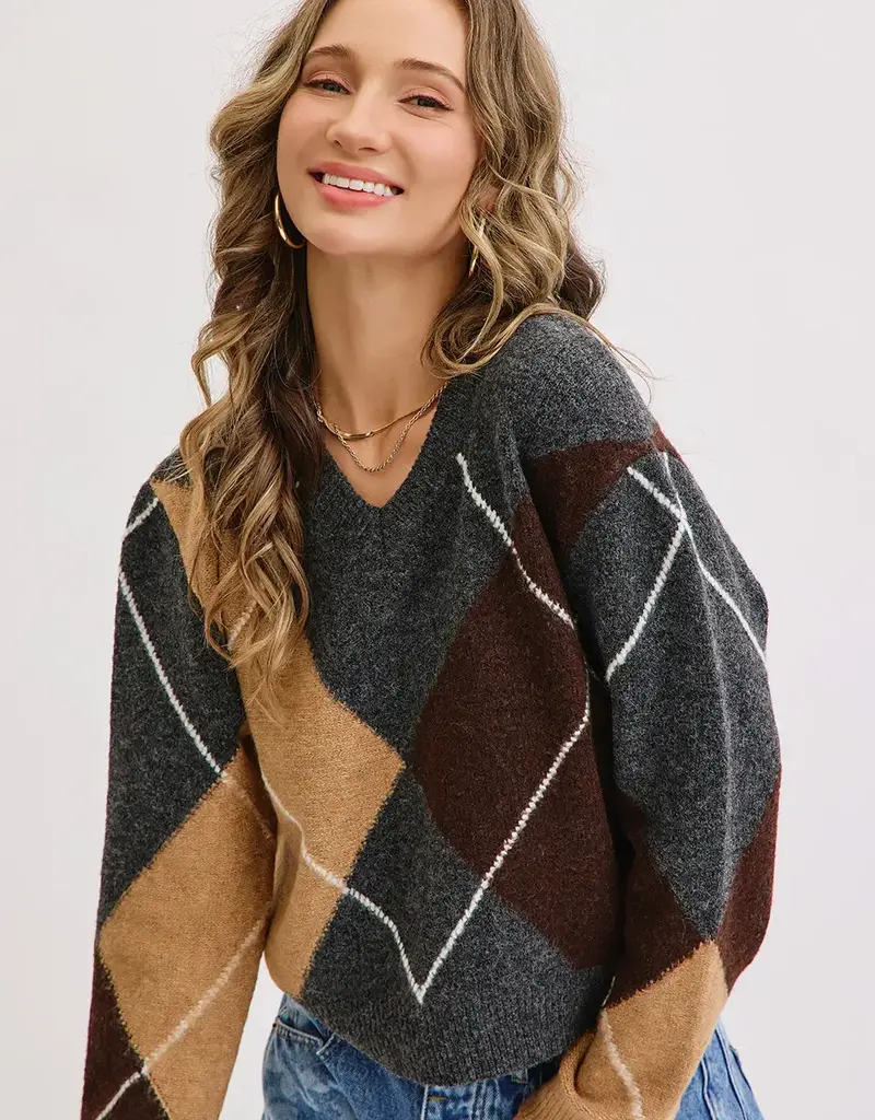 Argyle Knit Sweater