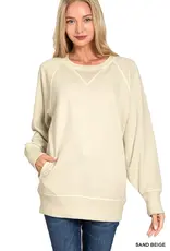 Pigment Dyed French Terry Pullover with Pockets