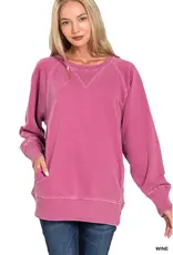 Pigment Dyed French Terry Pullover with Pockets