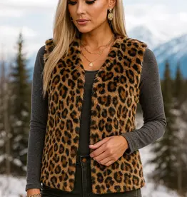 Leopard Faux Fur Vest