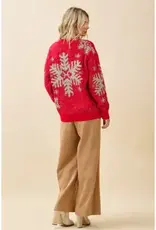 Festive Red Snowflake Sweater