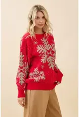 Festive Red Snowflake Sweater