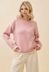 Knit Sweater With Contrast-Trim