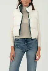 Reversible Zip Up Cropped Puffer Vest