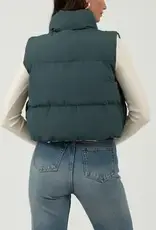 Reversible Zip Up Cropped Puffer Vest