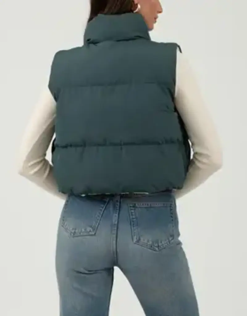 Reversible Zip Up Cropped Puffer Vest