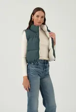 Reversible Zip Up Cropped Puffer Vest