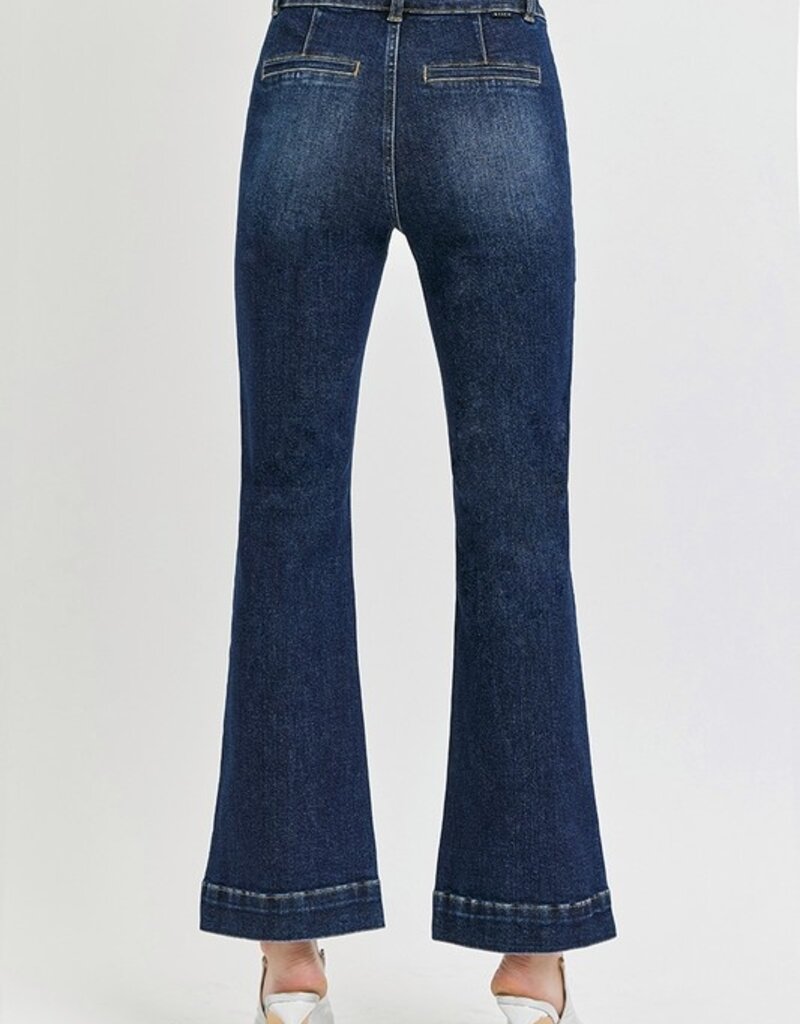 High Rise Ankle Bootcut Double Waist Band Jeans