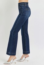 High Rise Ankle Bootcut Double Waist Band Jeans