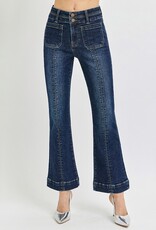 High Rise Ankle Bootcut Double Waist Band Jeans