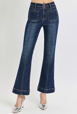 High Rise Ankle Bootcut Double Waist Band Jeans