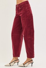 Slouchy Ankle Barrel Corduroy Pants
