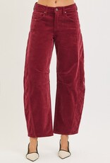 Slouchy Ankle Barrel Corduroy Pants