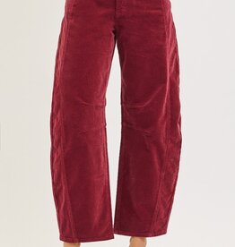 Slouchy Ankle Barrel Corduroy Pants