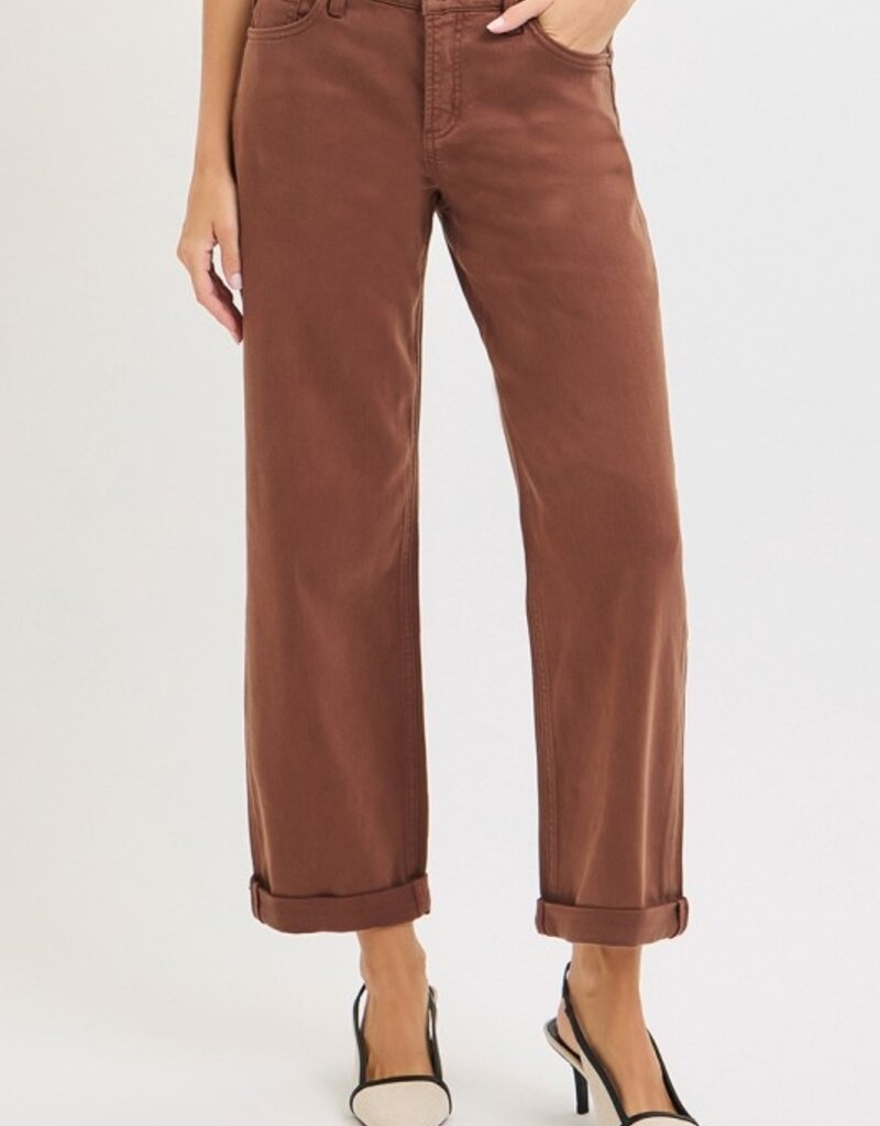 Tummy Control Mid Rise Ankle Barrel Relaxed Baggy