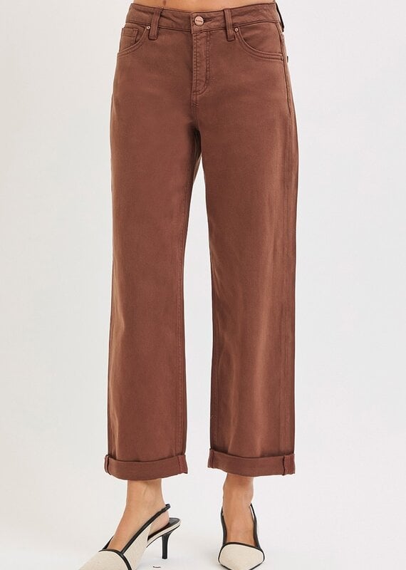 Tummy Control Mid Rise Ankle Barrel Relaxed Baggy