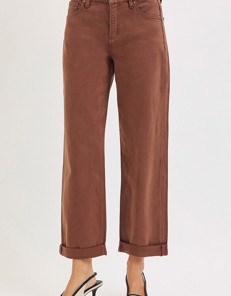 Tummy Control Mid Rise Ankle Barrel Relaxed Baggy