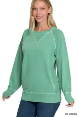 Pigment Dyed French Terry Pullover with Pockets