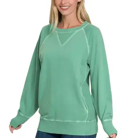 Pigment Dyed French Terry Pullover with Pockets