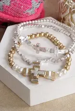 Faithful Trio – Boho Cross Stretch Bracelet Set
