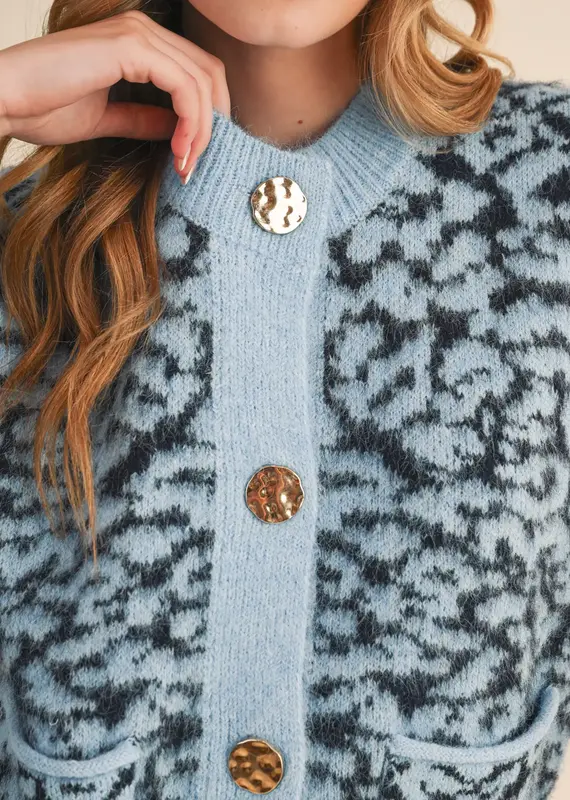 Leopard Knit Sweater Vest